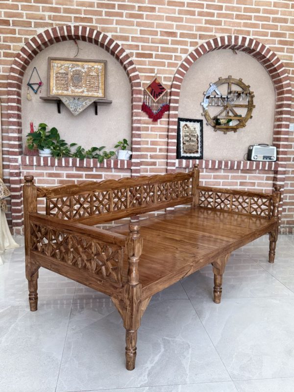 تخت سنتی طرح گره چین چوب ایرانی