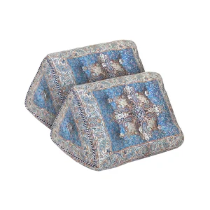 پشتی مثلثی (لمی) سنتی طرح قاجار رنگ آبی