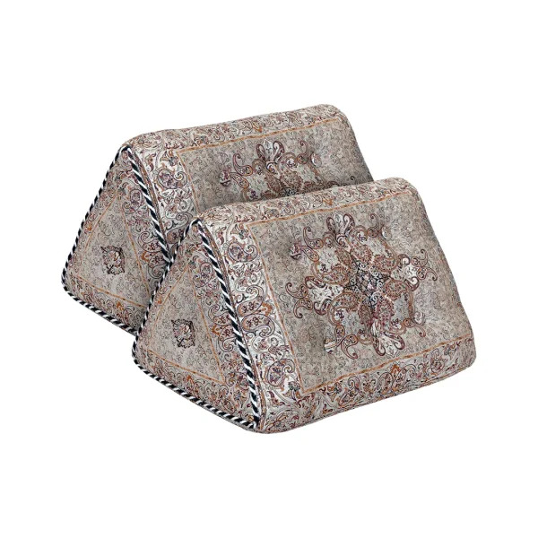پشتی مثلثی (لمی) سنتی طرح قاجار رنگ گردویی
