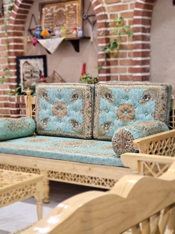 ست پشتی سنتی سبز طرح افشار - Image 7