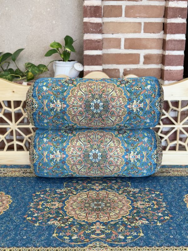 ست پشتی سنتی آبی طرح افشار - Image 5