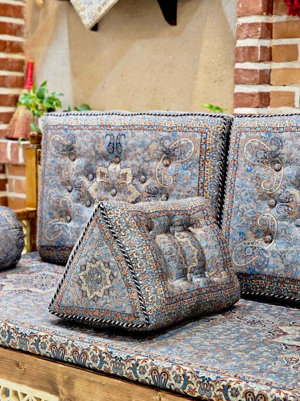 پشتی مثلثی سنتی طوسی طرح الماس ( یک جفت )