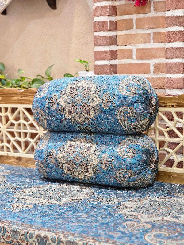 ست پشتی سنتی آبی طرح الماس - Image 7