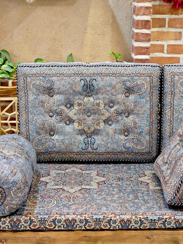 پشتی سنتی طوسی طرح الماس ( یک جفت )