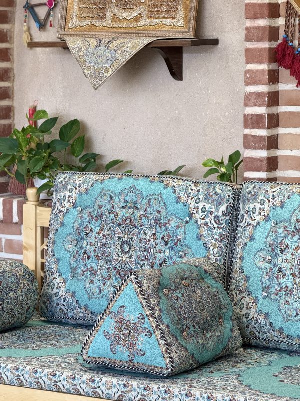 ست پشتی سنتی طرح بهشت رنگ سبز - Image 6