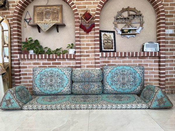 ست پشتی سنتی طرح بهشت رنگ سبز - Image 3
