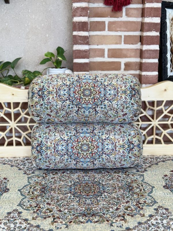 ست پشتی سنتی طرح بهشت رنگ صدفی - Image 4