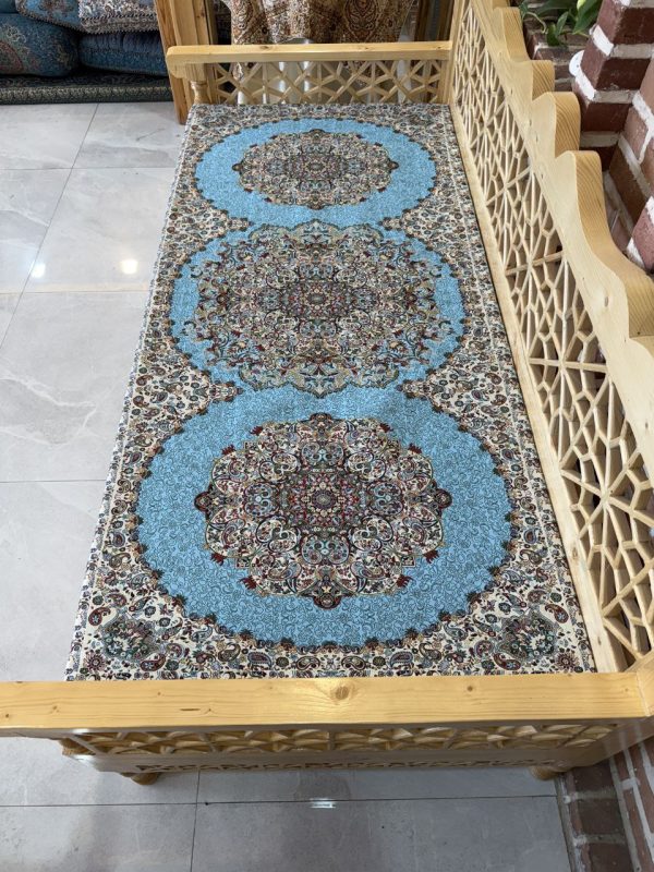 ست پشتی سنتی طرح بهشت رنگ آبی - Image 6