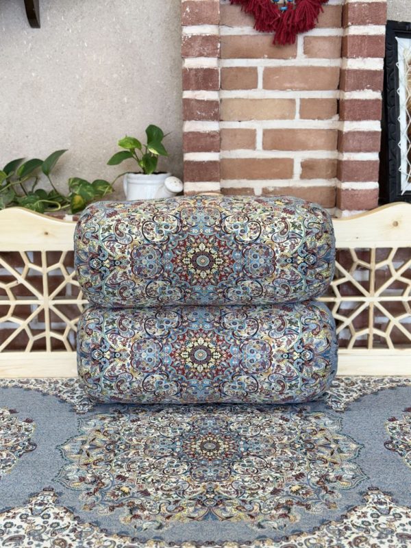 ست پشتی سنتی طرح بهشت رنگ طوسی - Image 6