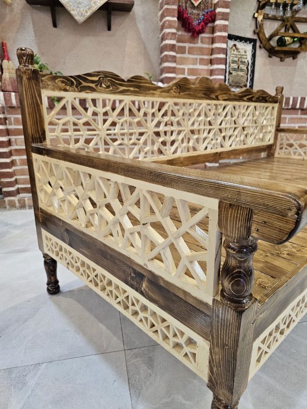 تخت سنتی طرح افشاری دو رنگ چوب روسی - Image 2