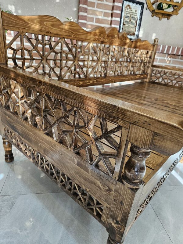 تخت سنتی طرح افشاری فندقی چوب روسی - Image 2