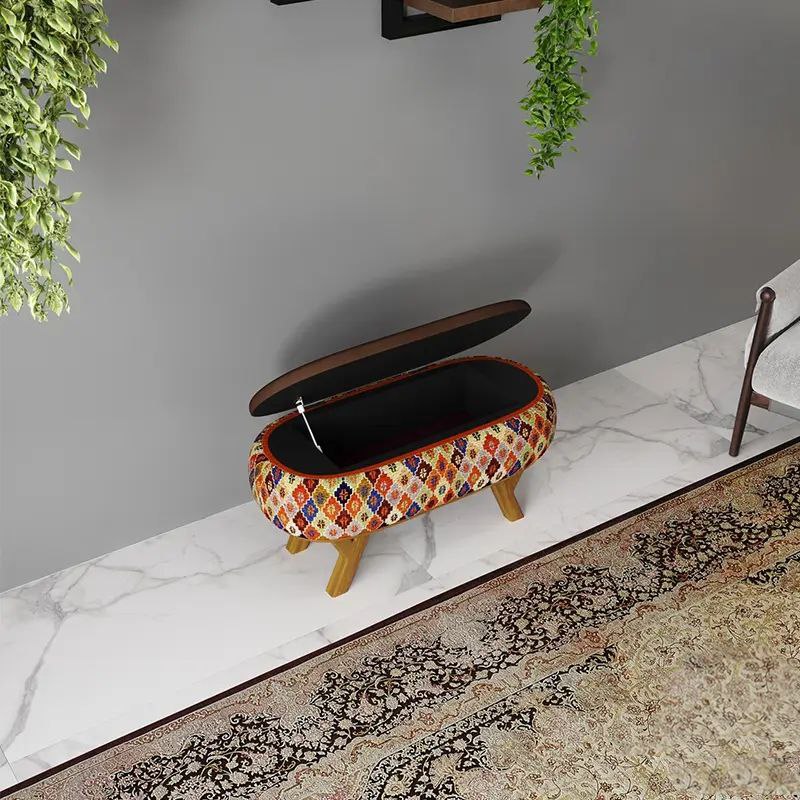 پاف نیمکتی نقش طرح شاهسون سایز 120-90 - Image 2